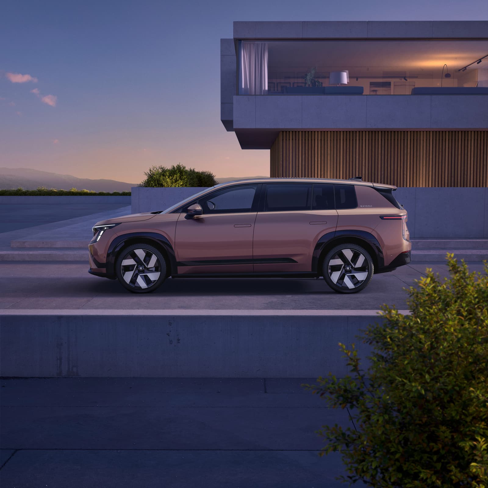 Skoda Peaq side profile bronze