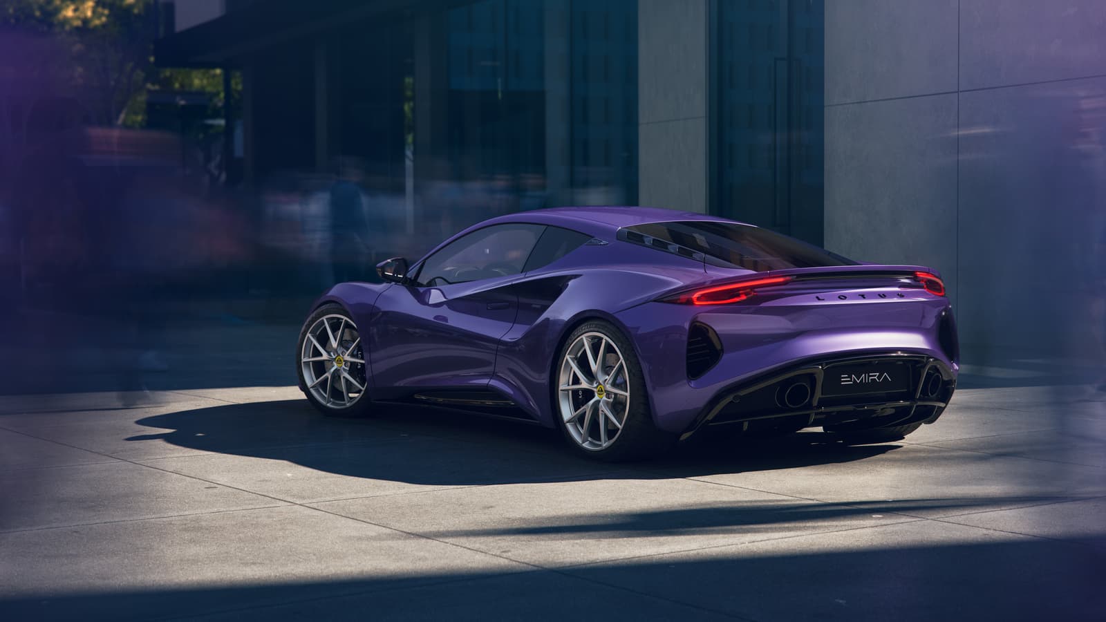 Lotus Emira Turbo SE purple rear 3/4